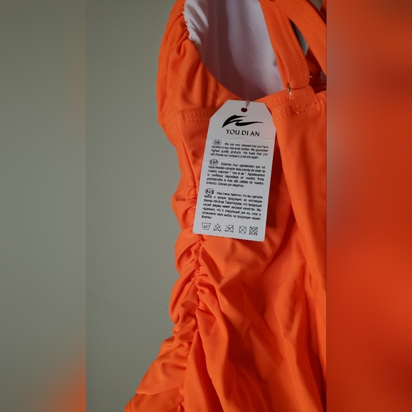 Women's Orange One Piece Swimsuit Size Small - Picture 5 of 6